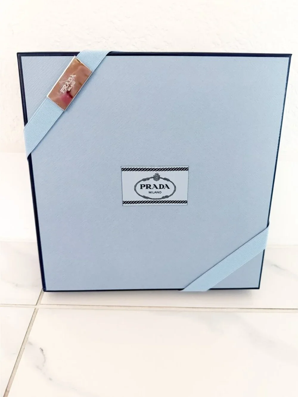 PRADA Gift Box New 10x10x1.5 in blue
